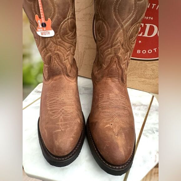 LAREDO Distressed Western Cowboy Boots Leather R Toe Size 8.5 - Picture 4 of 16